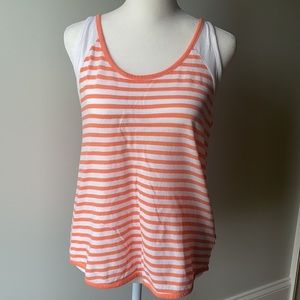 WHITE Sz XS Orange/White Stripe Tank